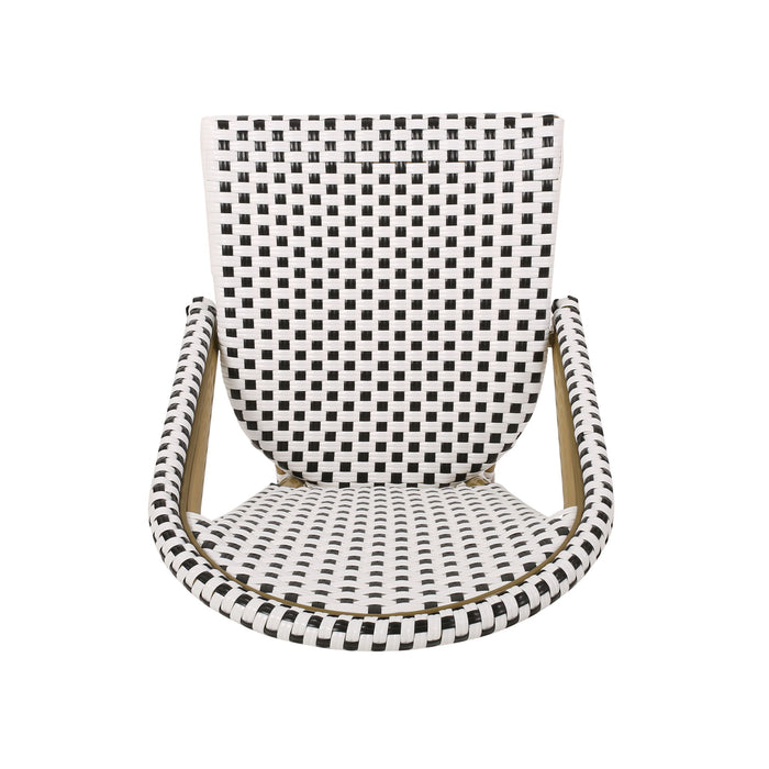 Outdoor Rattan And Aluminum French Bistro Chairs Set