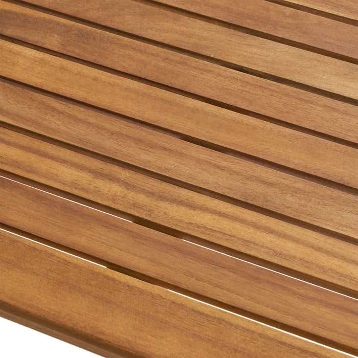 Outdoor Minimalist Acacia Wood Rectangle Bar Table