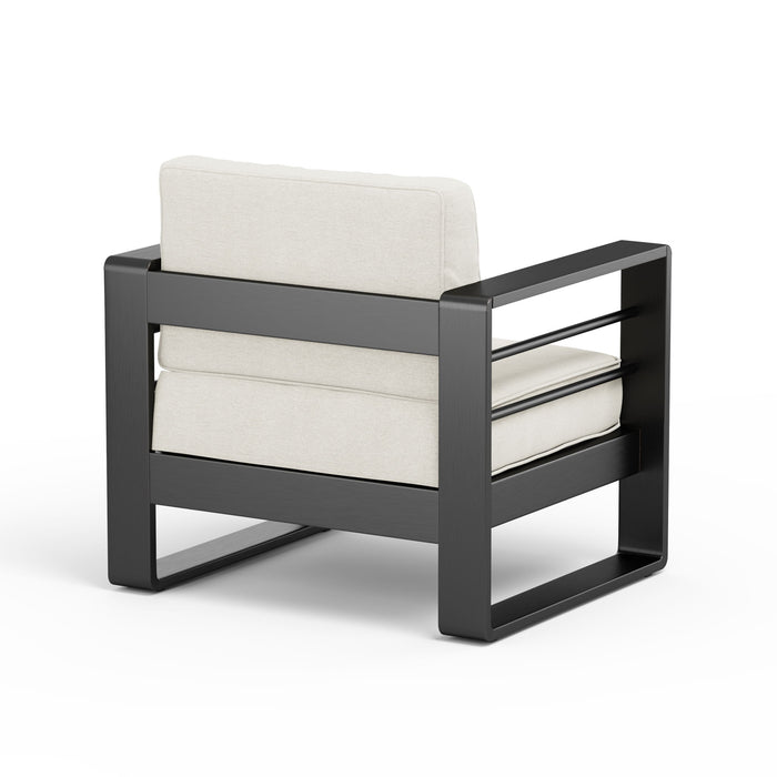 Maya Bay - Outdoor Patio Aluminum 4 Piece Chat Set With Cushion - Beige / Black