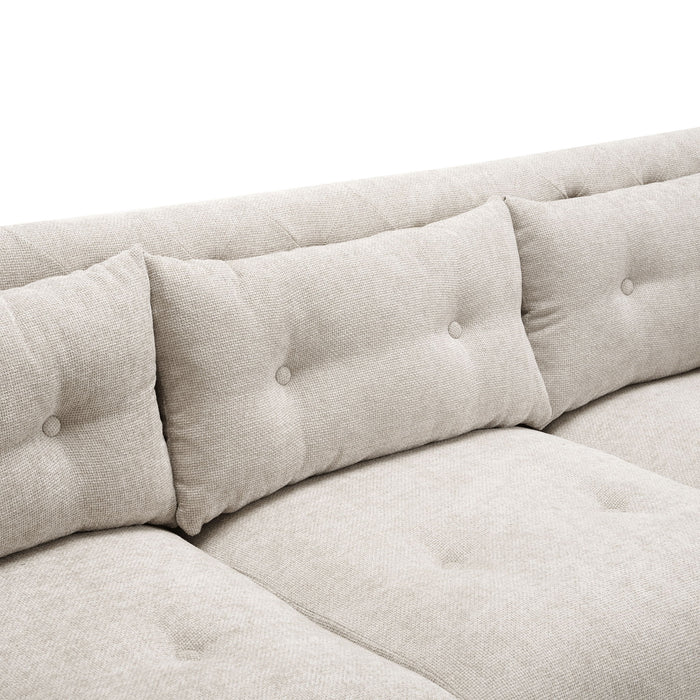 Upholstered Sofa Modern 3 Seater Sofa Couch With Tufted Design For Living Room