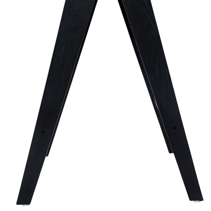 Modern Minimalist Bar Stool With Cane Seat - Black / Natural