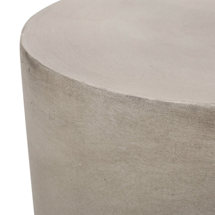 Cylindrical Design, Outdoor Lightweight Concrete Side Table