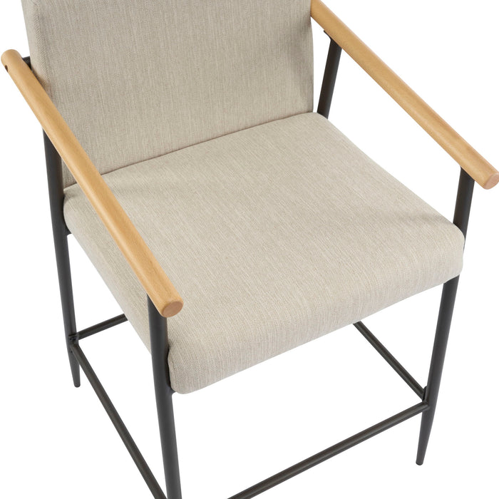 Mid Century Modern Counter Stool Set With Iron Frame