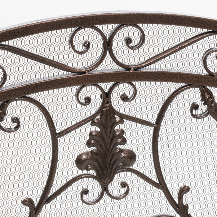 Mariella - Traditional Floral Iron Fireplace Screen With Ornate Design