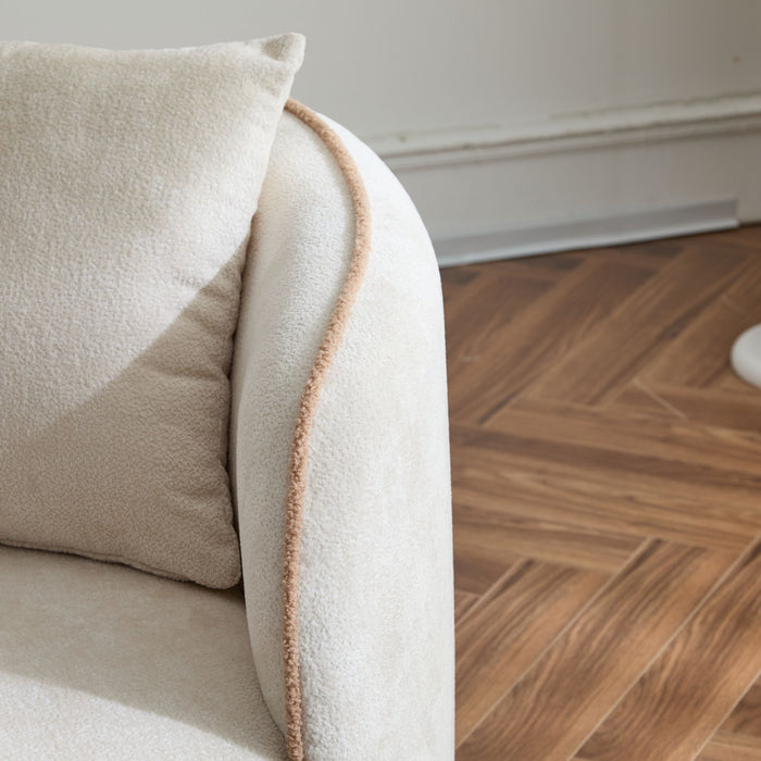 Coral - Curved Sofa, 3 Seater, Living Rooms, Bedrooms, Apartment Office - Beige