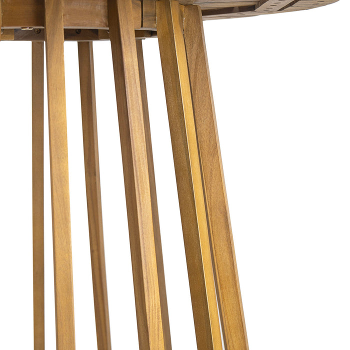 Outdoor 3 Pieces Acacia Wood Dining Set With Cushions