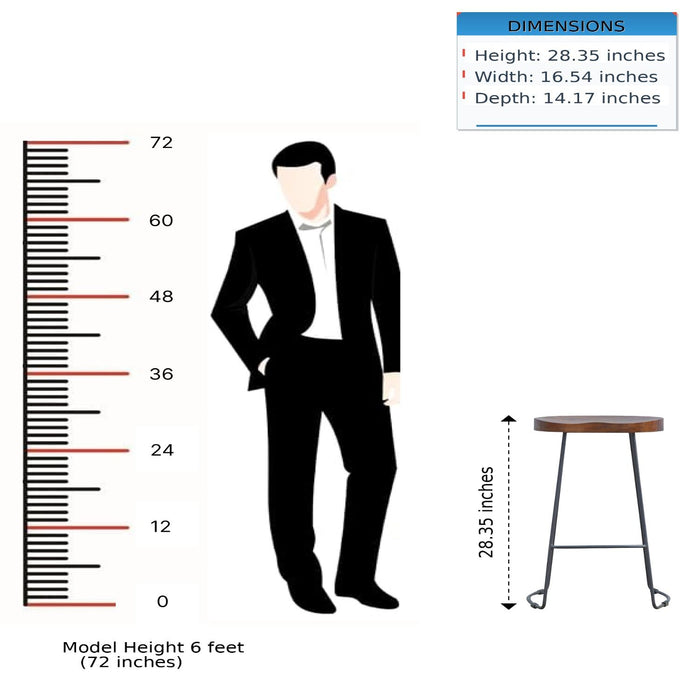 Industrial Chunky Bar Stool - Chestnut