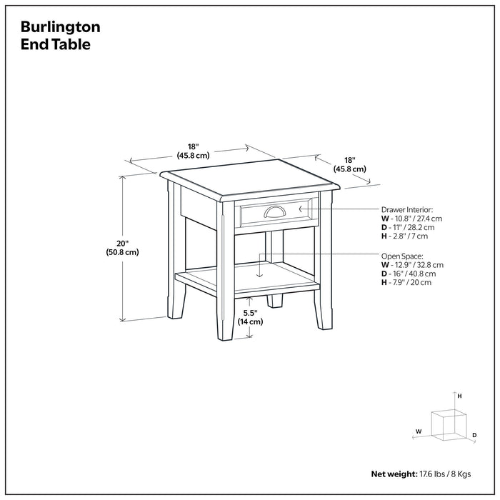 Burlington - End Table - Mahogany Brown