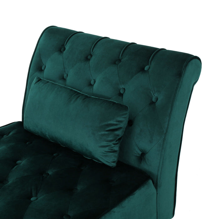 Ethereala - Upholstered Chaise Lounge With Button Tufted