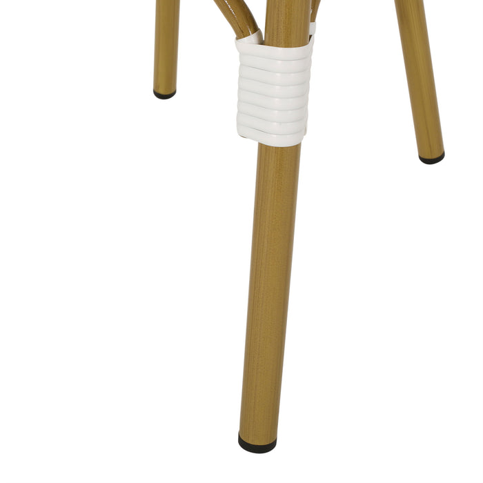 Chic French Bistro Chair With Durable Rattan And Aluminum Frame