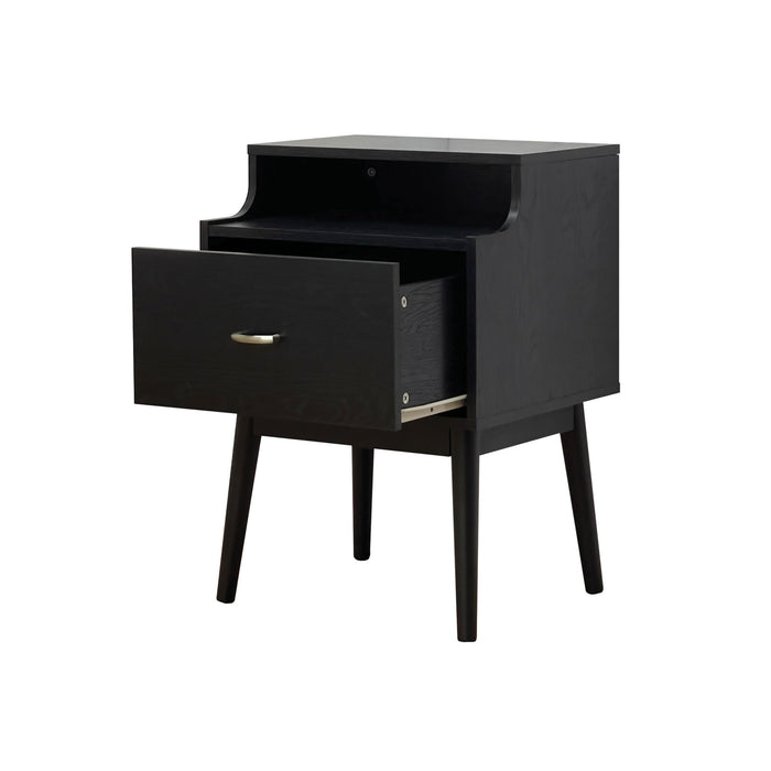 Starla - Wooden Nightstand - Black