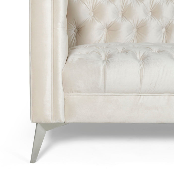 Contemporary 3 Seater Sofa With Button Tufting