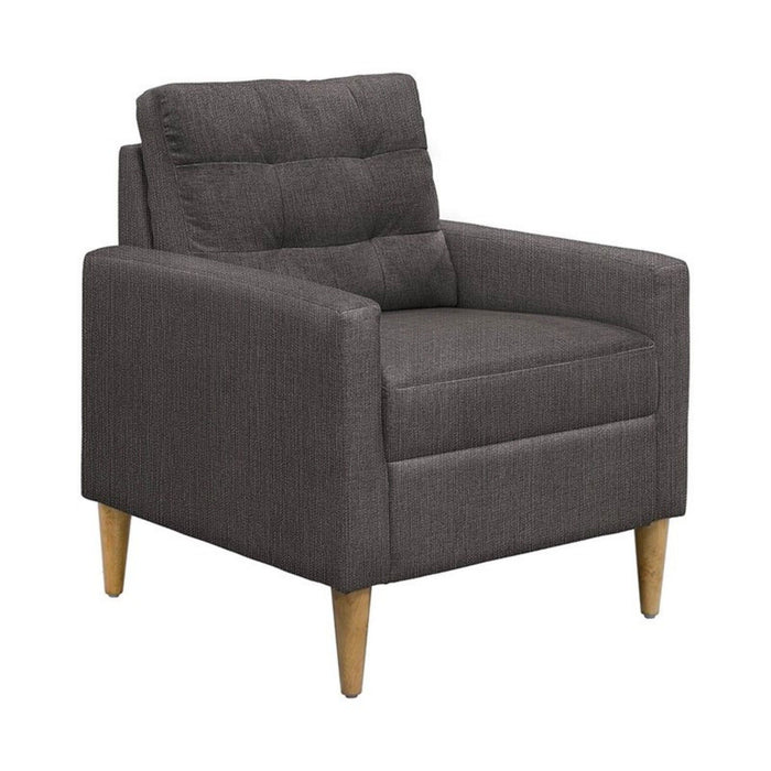 Tufted Back Accent Chair With Track Arm Silhouette - Gray
