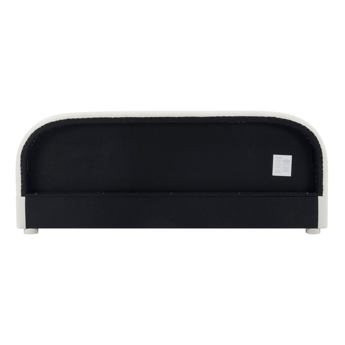 Upholstered Simple Modern Bedroom Bed With Curved Headboard