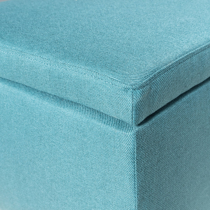 Contemporary Storage Ottoman Bench With Polyester Upholstery