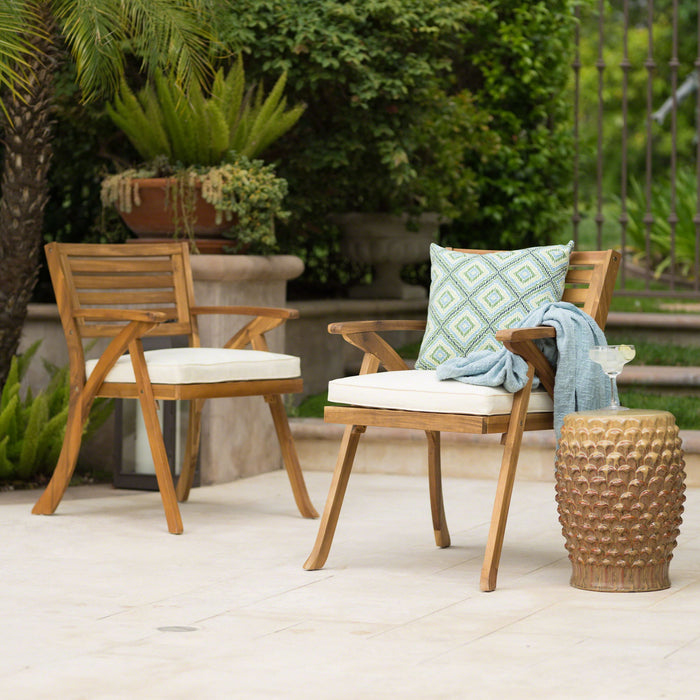 Outdoor Dining Set With Coffee Table And 2 Chairs - Teak