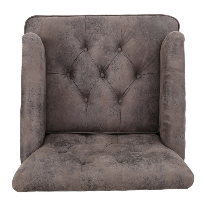 Vitality - Club Chair With Button Tufted Diamond Stitching And Turned Legs