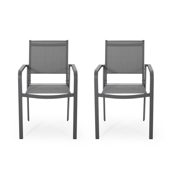Waterfal - Outdoor Aluminum Dining Chair With Mesh Seat (Set of 2)