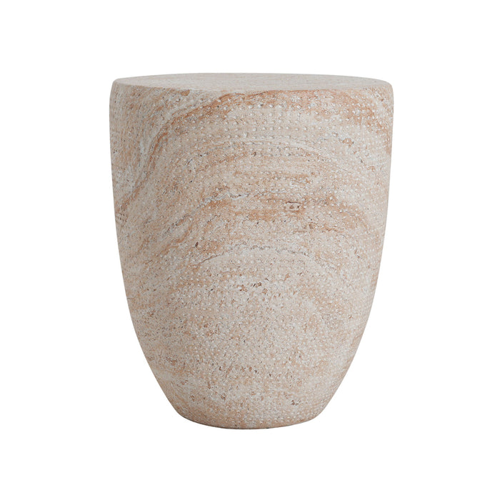 Outdoor / Indoor Lightweight, Concrete Side Table, Travertine - Beige