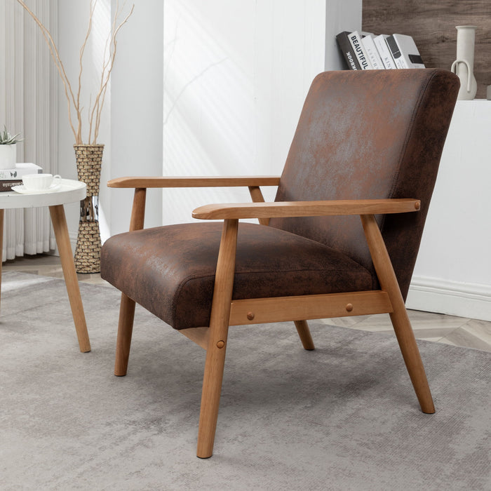 Wide Arm Chair - Brown