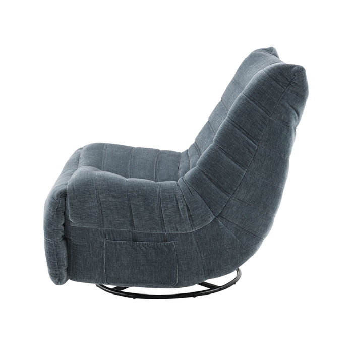 Talmon - Chenille Glider Recliner With Swivel - Dark Gray