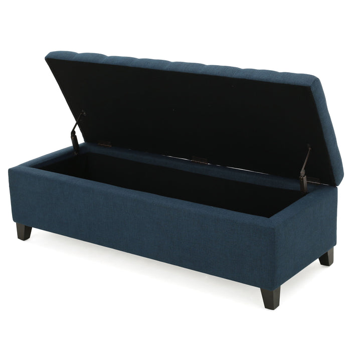 Upholstered Storage Ottoman Bench, Foot Rest For Bedroom