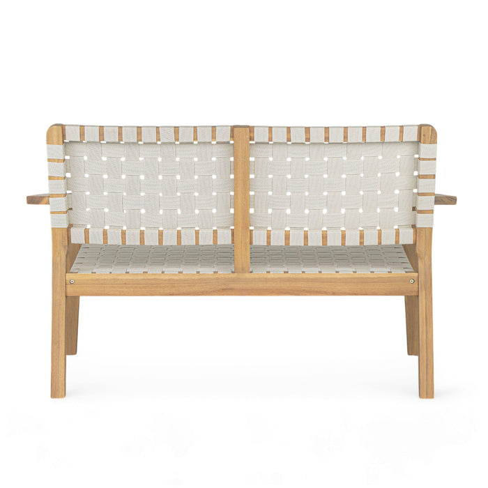 Woven Rope Outdoor Deep Seating Porch Loveseat For Garden