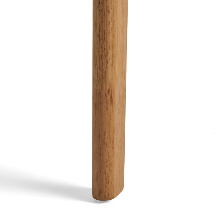 Mid Century Dining Table, Rubberwood With Walnut Veneer - Natural Oak