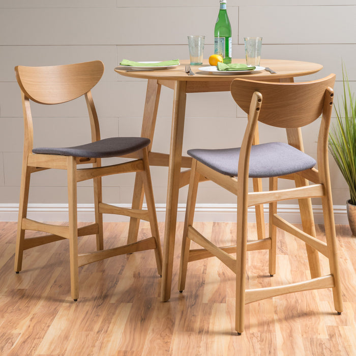 Retro Modern Counter Height Chair Set With Cushioned Seats