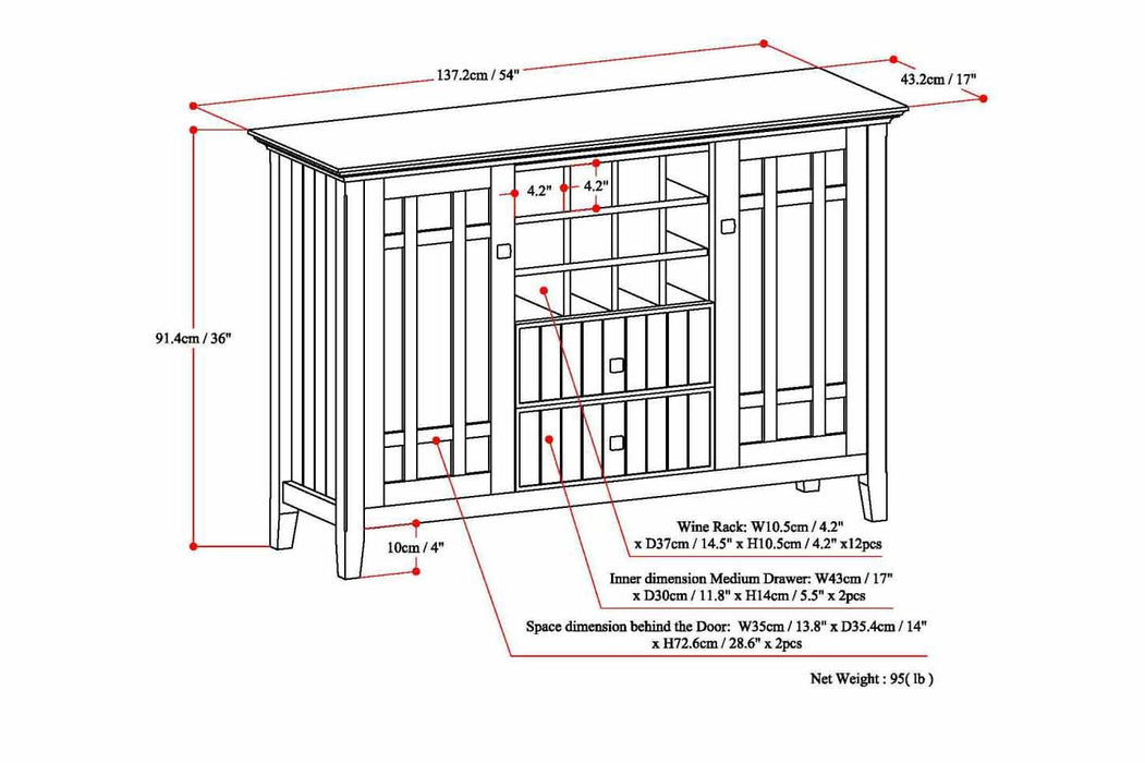 Bedford - Sideboard Buffet And Wine Rack
