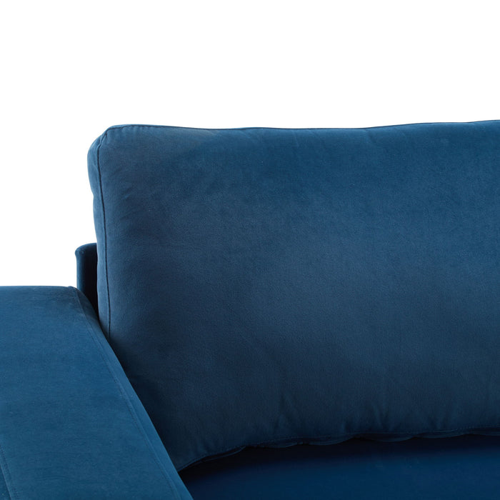 Modern Square Arm Sofa With Soft Fabric Upholstery, Deep Cushions