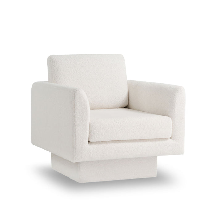 360° Modern Swivel Accent Chair Round Armchair, Thick Padded Single Lounge Sofa Upholstered Comfy