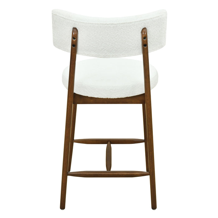 Mid Century Modern Counter Stools, Fabric Upholstered Chairs