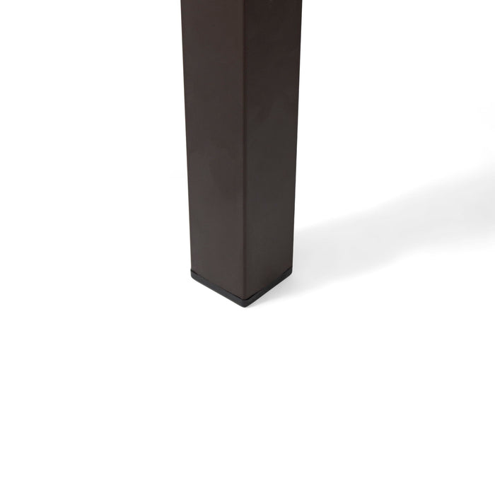 Lankershim - Modern Industrial Dining Table With Acacia Wood Slat Design - Teak