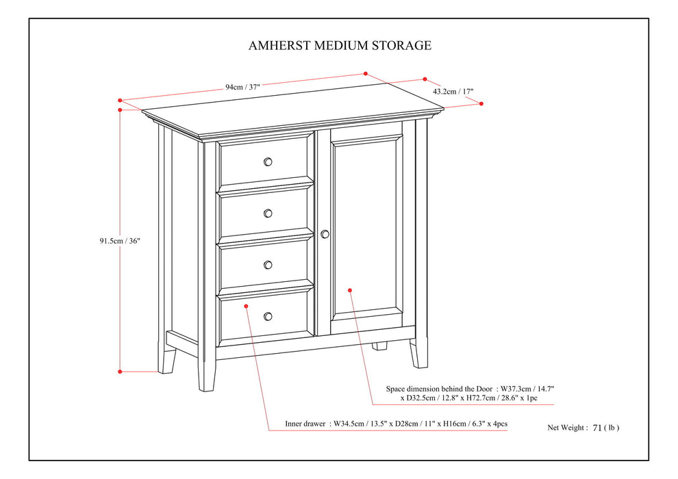 Amherst - Handcrafted Medium Storage Cabinet