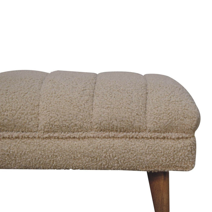 Boucle Puffer Bench - Beige