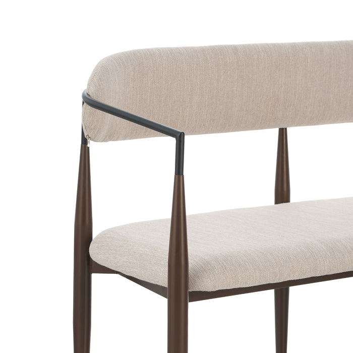 Modern Upholstered Loveseat Settee With Iron Frame