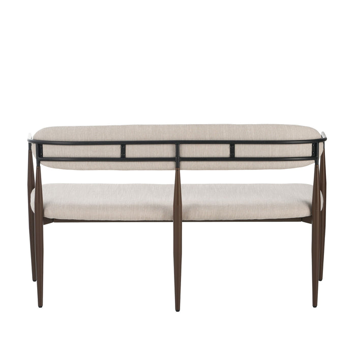 Modern Upholstered Loveseat Settee With Iron Frame