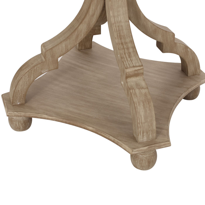 French Country Accent Table With Hourglass Design - Natural