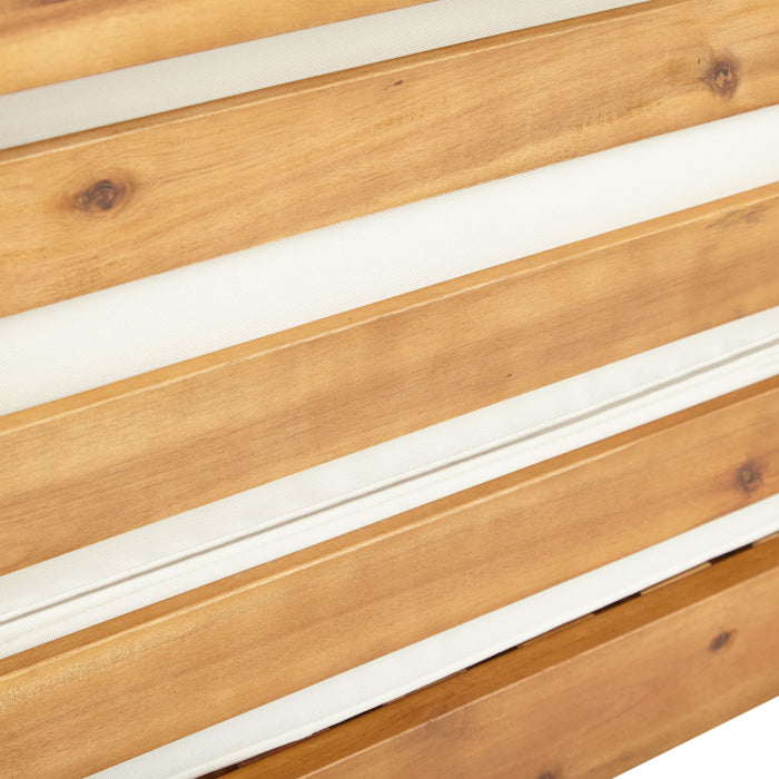 Outdoor Acacia Wood Patio Chair With Fabric Cushion