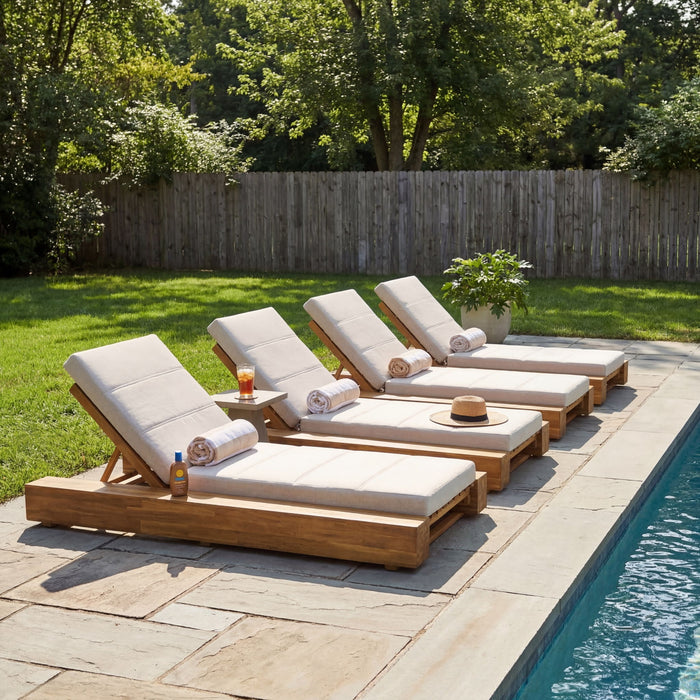 Outdoor Chaise Lounges With Water-Resistant Cushions