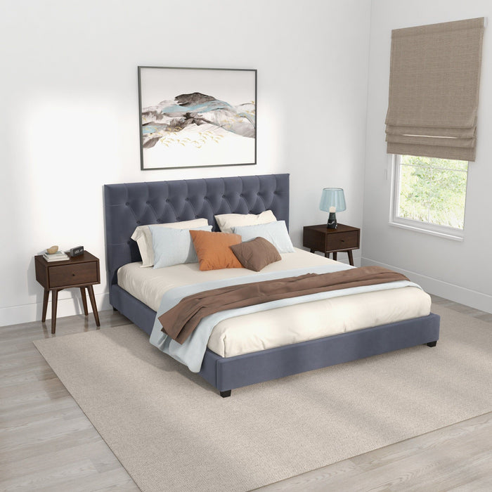 Donald - Mid-Century Modern Upholstered Platform Bed