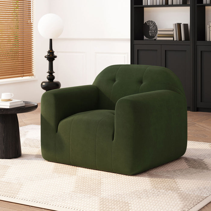 Harmonara - Boucle Upholstered Club Chair With Blind Tufting