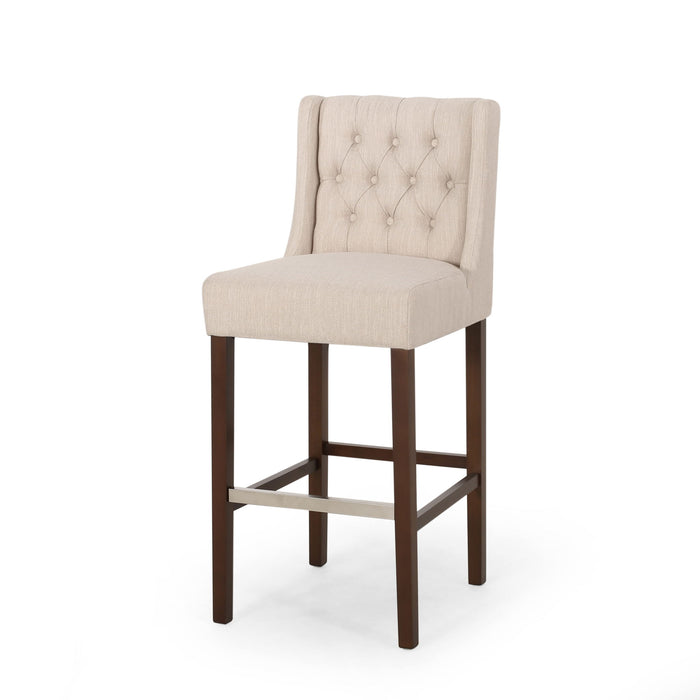 Solstara - Upholstered Dining Barstool With Button Tufted And Wing Back
