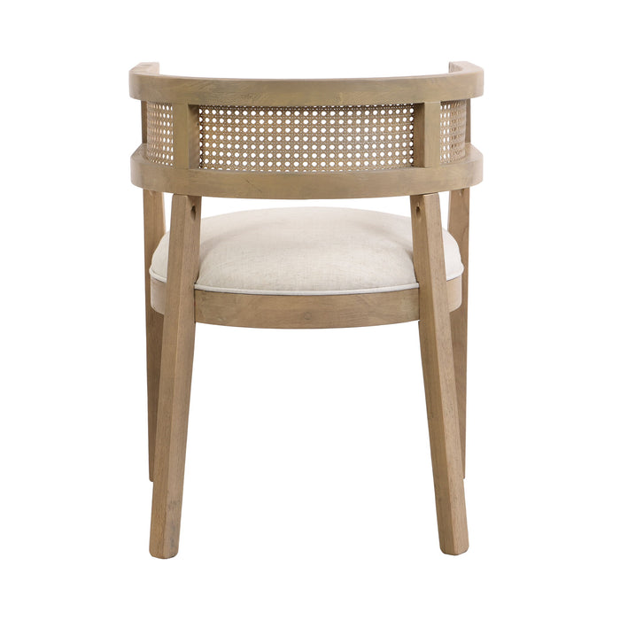 Contemporary Dining Chair Set With Rattan Backrest