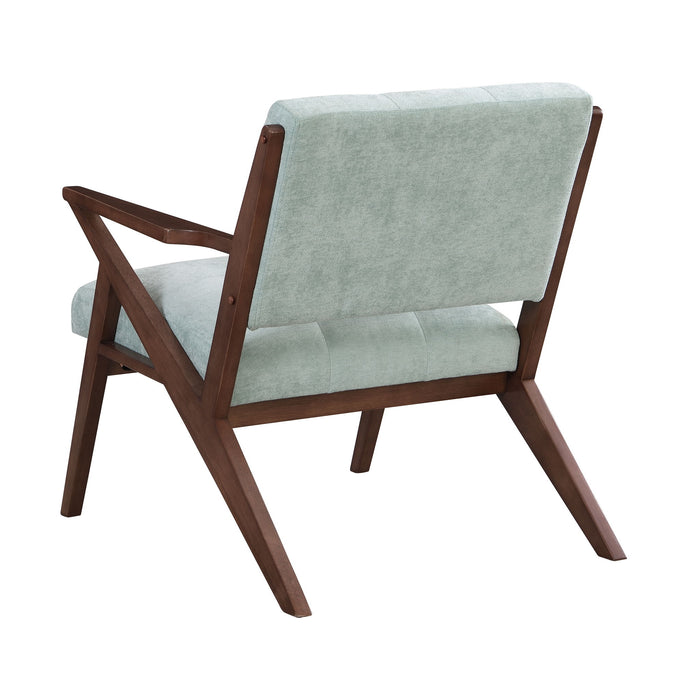 Modern Accent Chair With Plush Cushions, Angled Arm Design - Green