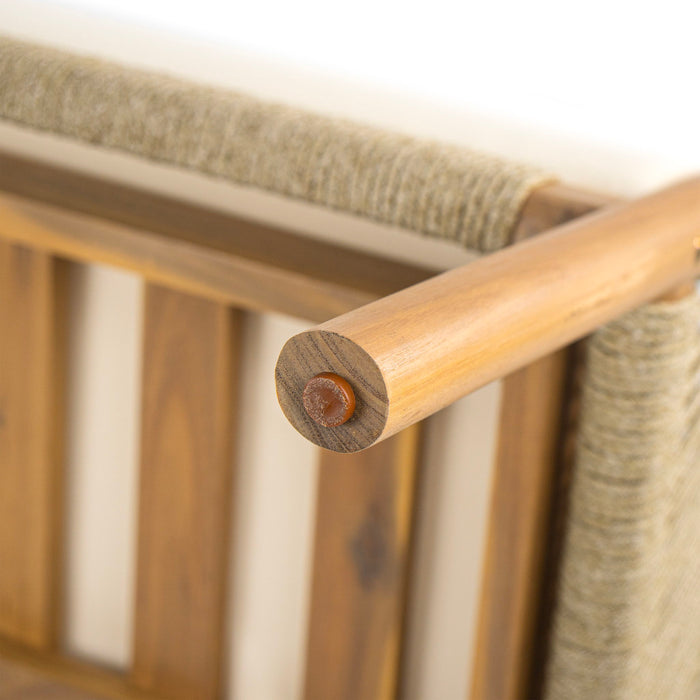 Modern Outdoor Woven Lounge Chair With Solid Frame And Cushions