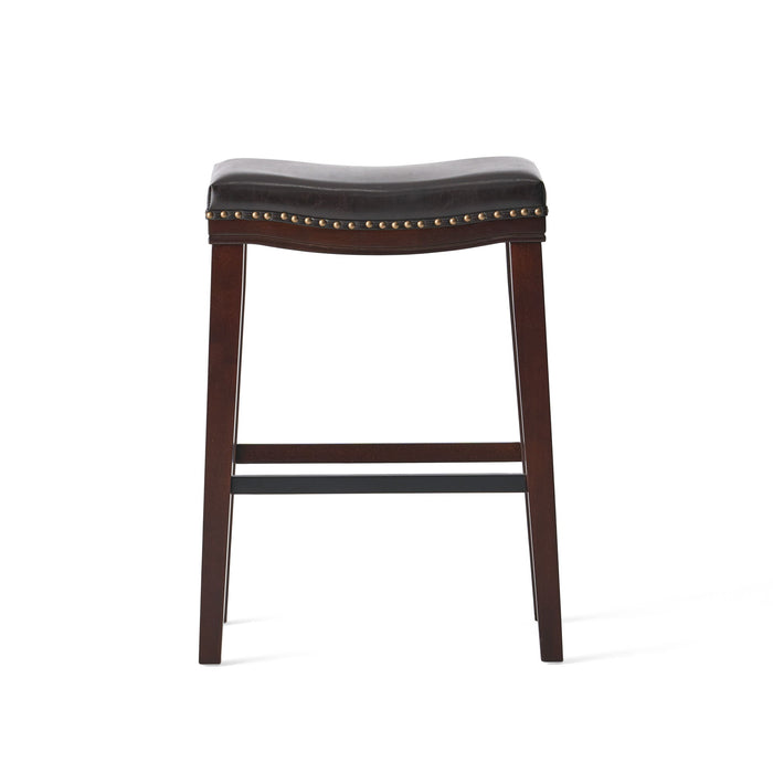 Elegant Saddle Stool With Curved Seat Comfort - Brown