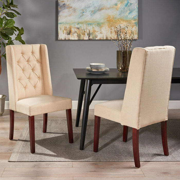 Sophisticated Tufted Dining Chair With High Back Design
