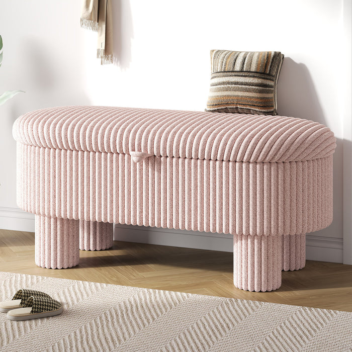 Storage Ottoman Upholstered Bench With Lift Top Storage For Bedroom